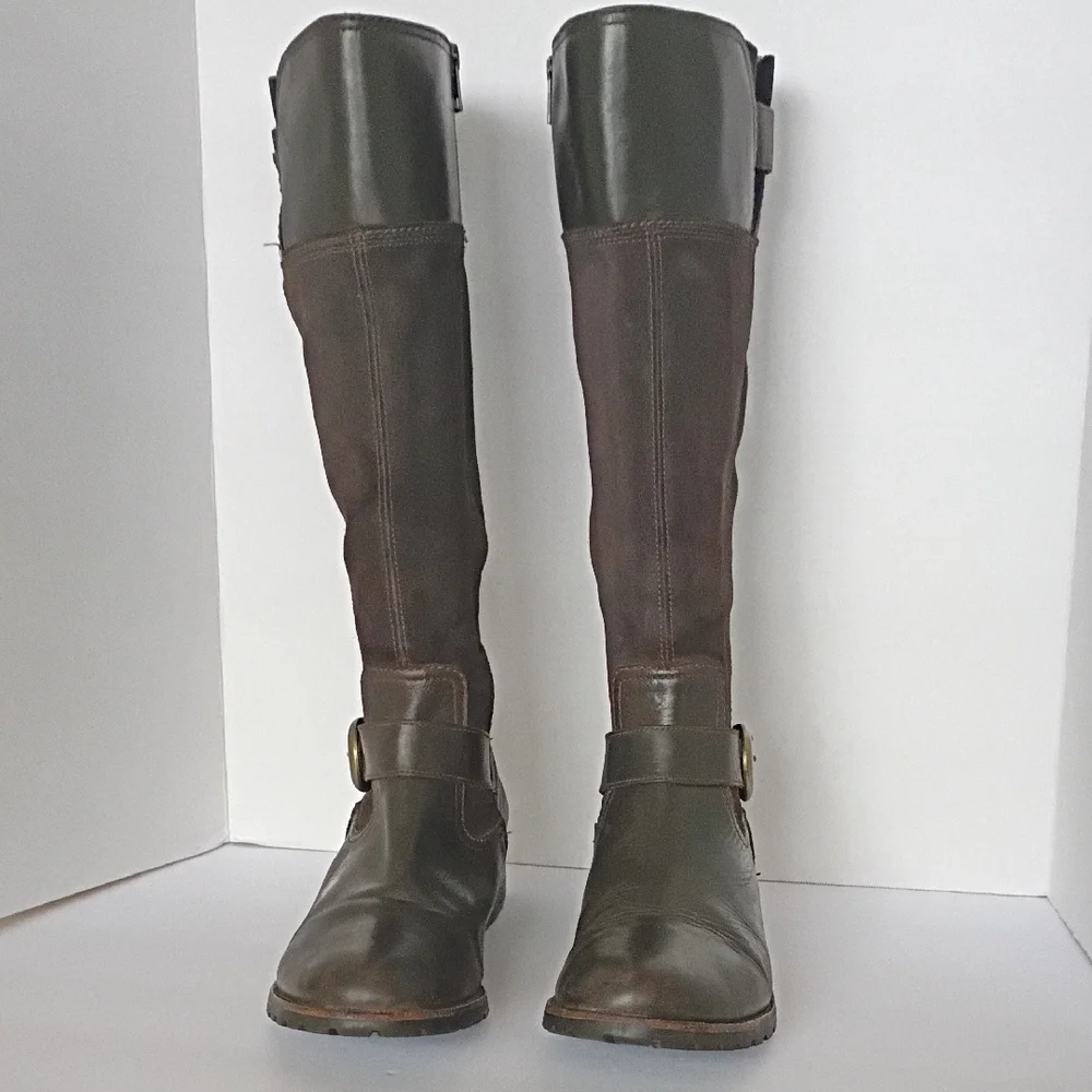 Timberland Brown Leather Tall Boots Size 11 - Picture 4 of 9